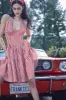 Tulsa Halter Midi Dress - Scarlet Stripe sold by Frankie's Bikinis