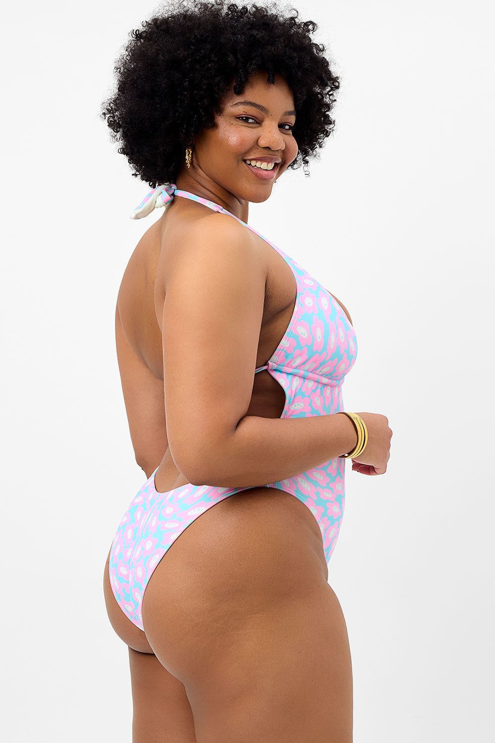 Paris Terry Halter One Piece Swimsuit - Daisy Dream - Extended sold by Frankie's Bikinis product image thumbnail 2
