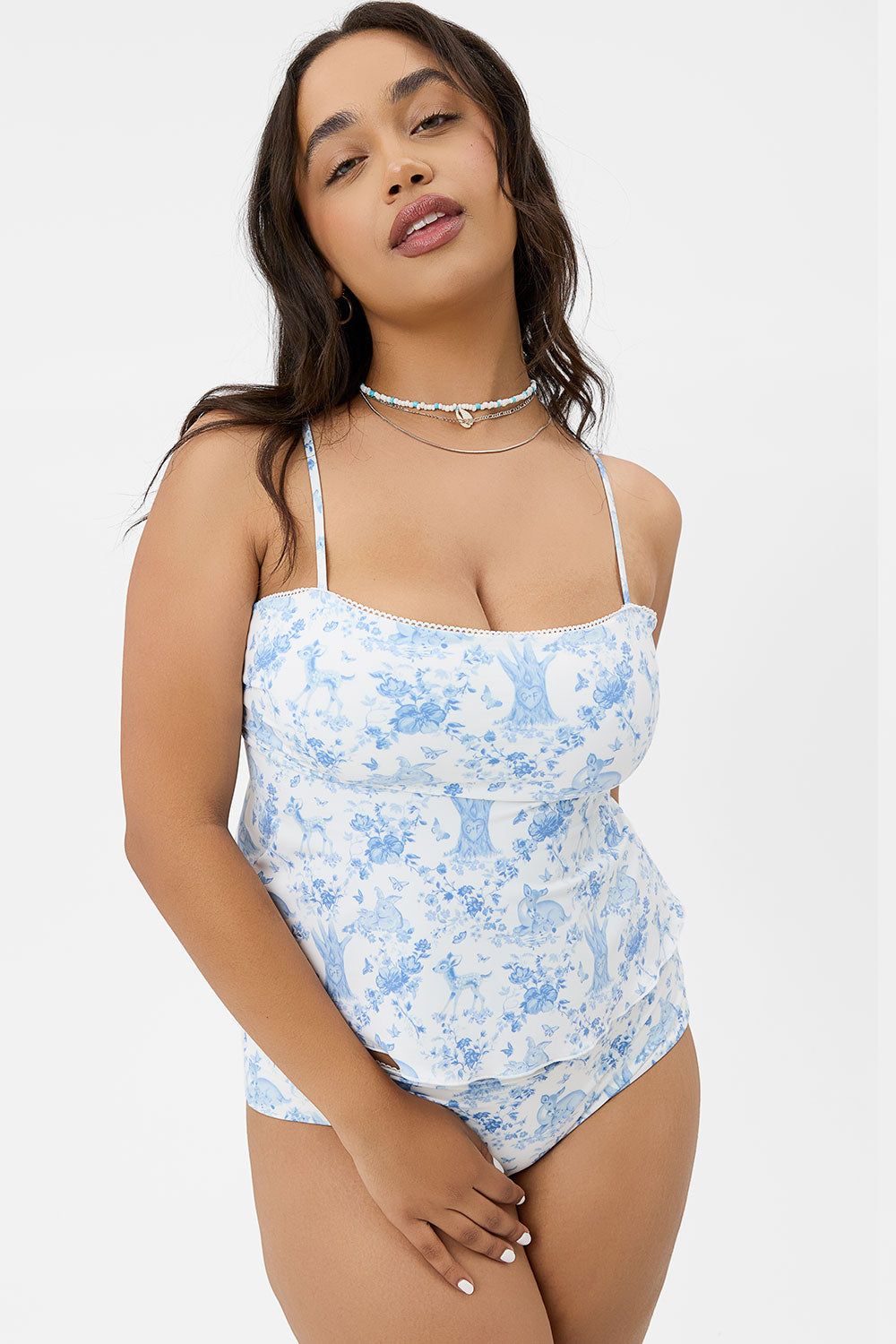 x GIGI HADID Noura Tankini Bikini Top - Yomi Toile Blue sold by Frankie's Bikinis product image thumbnail 2
