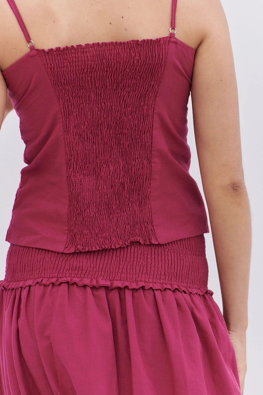 Evangelina Button Up Tank - Bordeaux sold by Frankie's Bikinis product image thumbnail 5