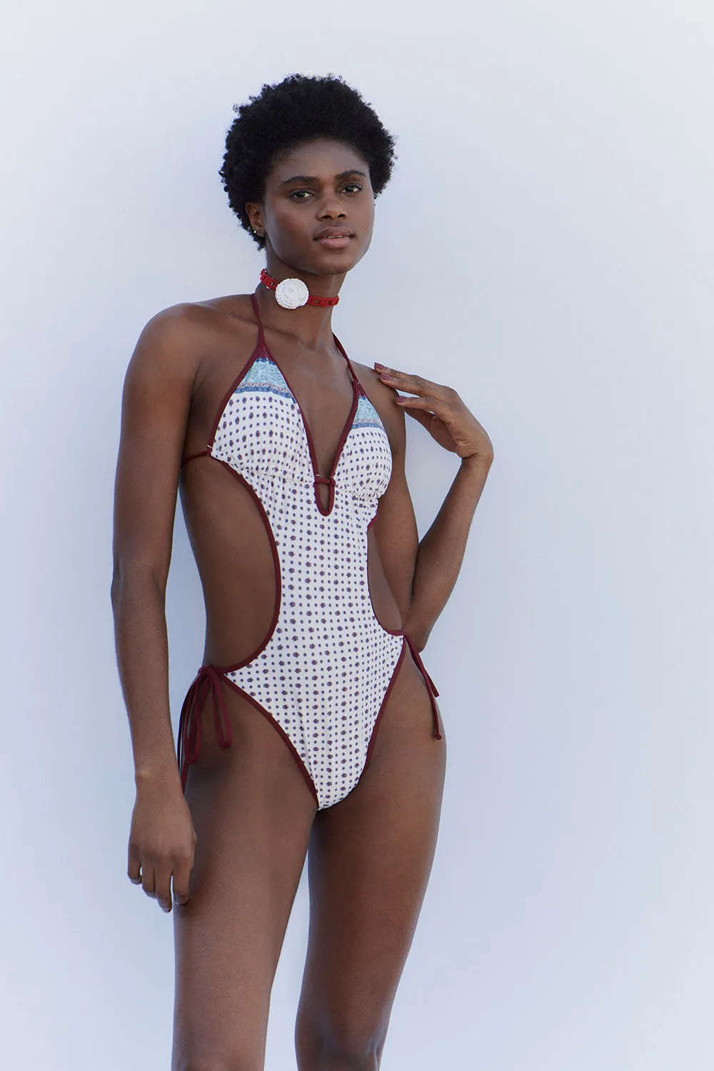 Adriana Monokini One Piece Swimsuit - Sand Paisley sold by Frankie's Bikinis product image thumbnail 5