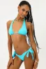 Harlow Plissé Full Coverage Bikini Bottom - Aquamarine sold by Frankie's Bikinis