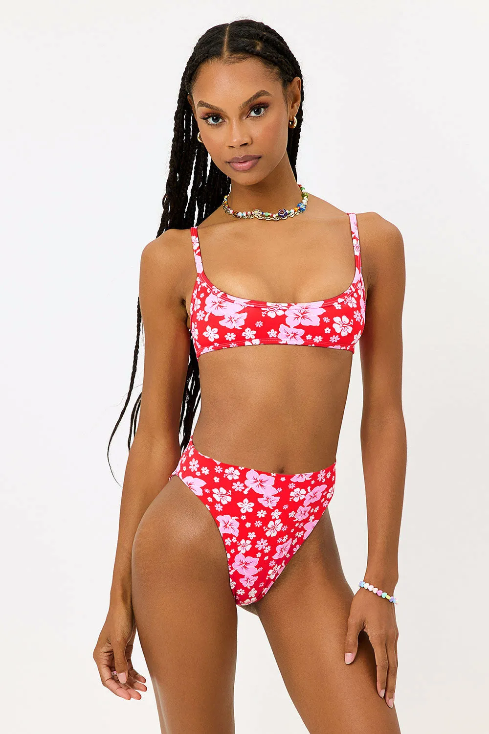 Anne Floral High Waist Bikini Bottom - Coconut Girl sold by Frankie's Bikinis product image thumbnail 2