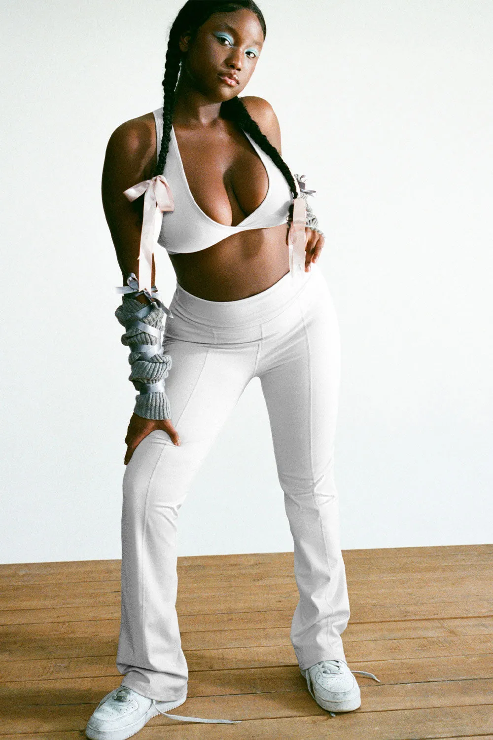 Zippy High Waist Flare Legging - Icy Gray sold by Frankie's Bikinis product image thumbnail 3