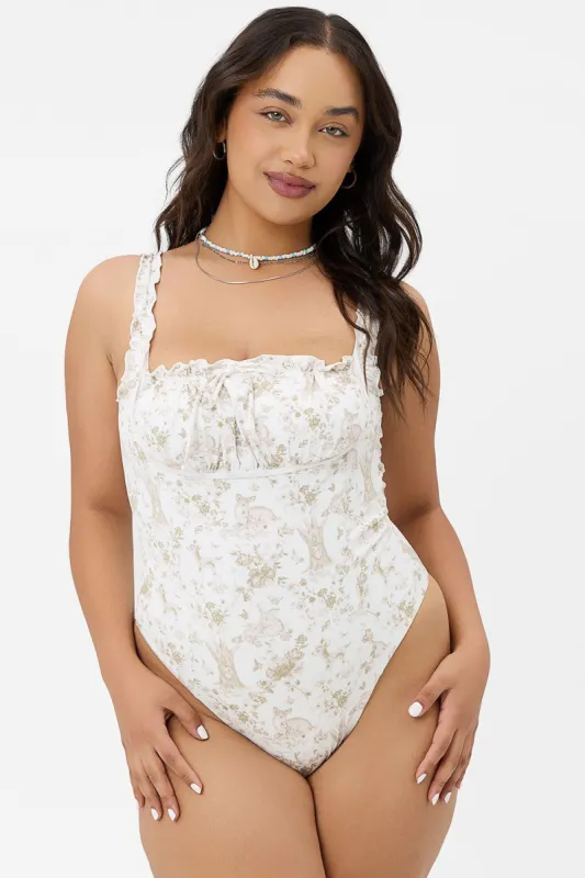 x GIGI HADID Fawn Ruffle One Piece Swimsuit - Yomi Toile Tan - Extended sold by Frankie's Bikinis