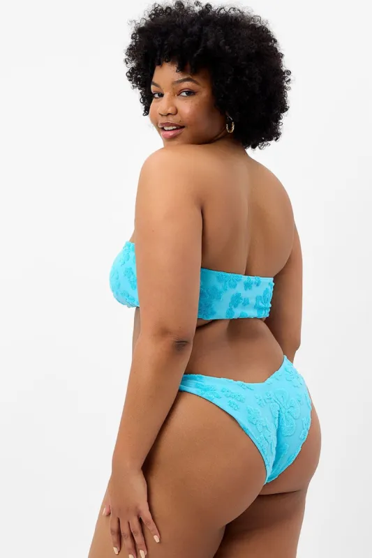 Enzo Terry Cheeky Bikini Bottom - Blue Isle - Extended sold by Frankie's Bikinis