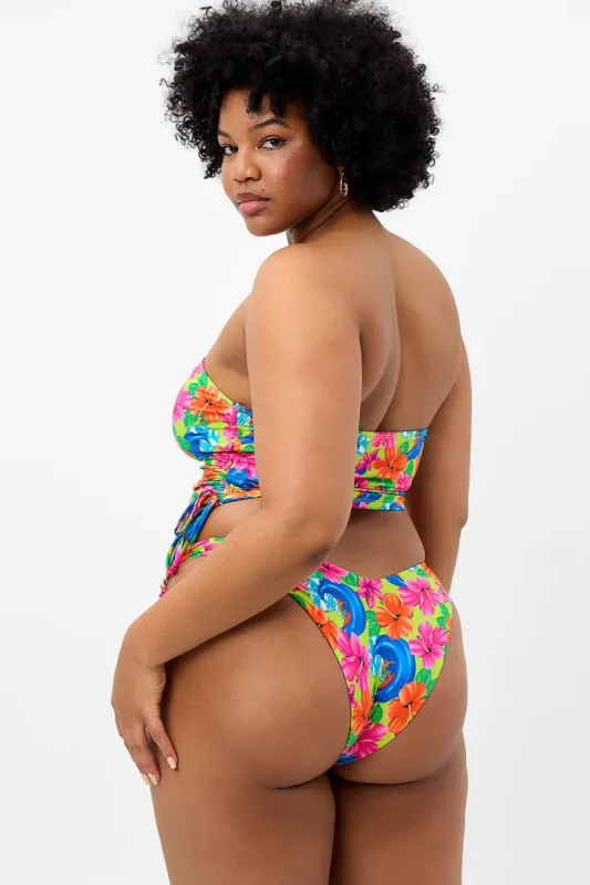 Enzo Floral Cheeky Bikini Bottom - Neon Surfer - Extended sold by Frankie's Bikinis