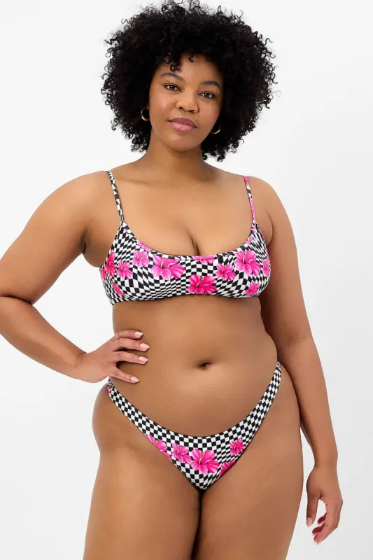Dallas Shine Bralette Bikini Top - Black Morrison Hibiscus - Extended sold by Frankie's Bikinis
