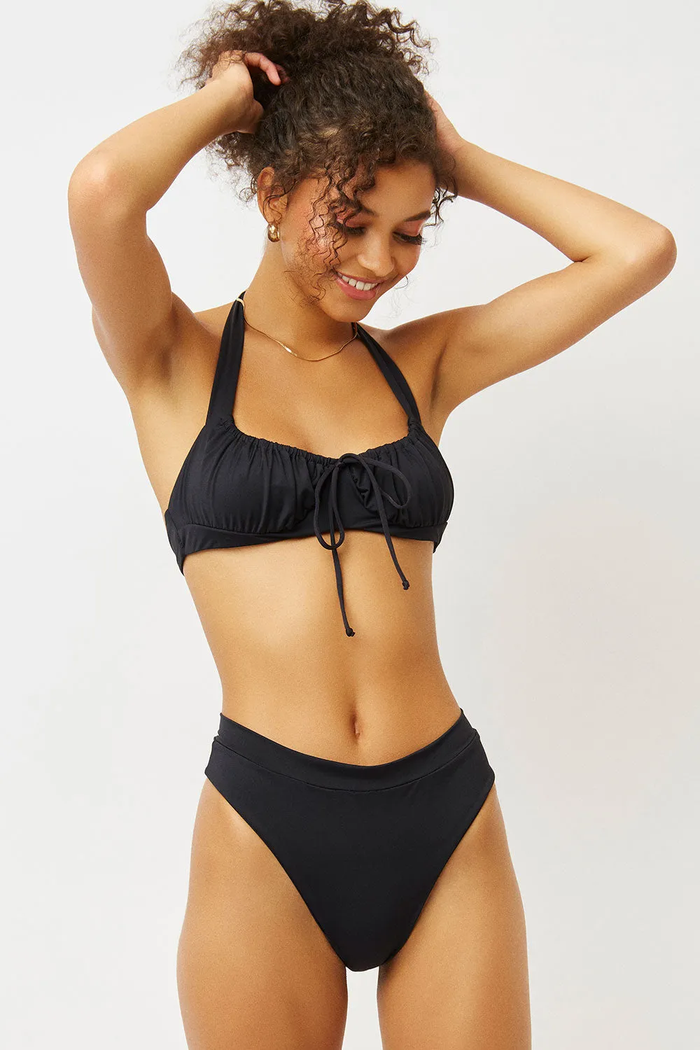Bea High Waist Bikini Bottom - Black sold by Frankie's Bikinis product image thumbnail 5