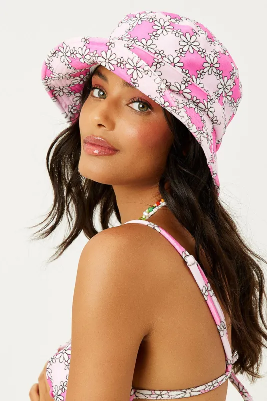 Jax Terry Floral Bucket Hat - Pink Daisy sold by Frankie's Bikinis