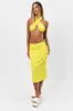Jenny Plissé Midi Skirt - Pina Colada sold by Frankie's Bikinis