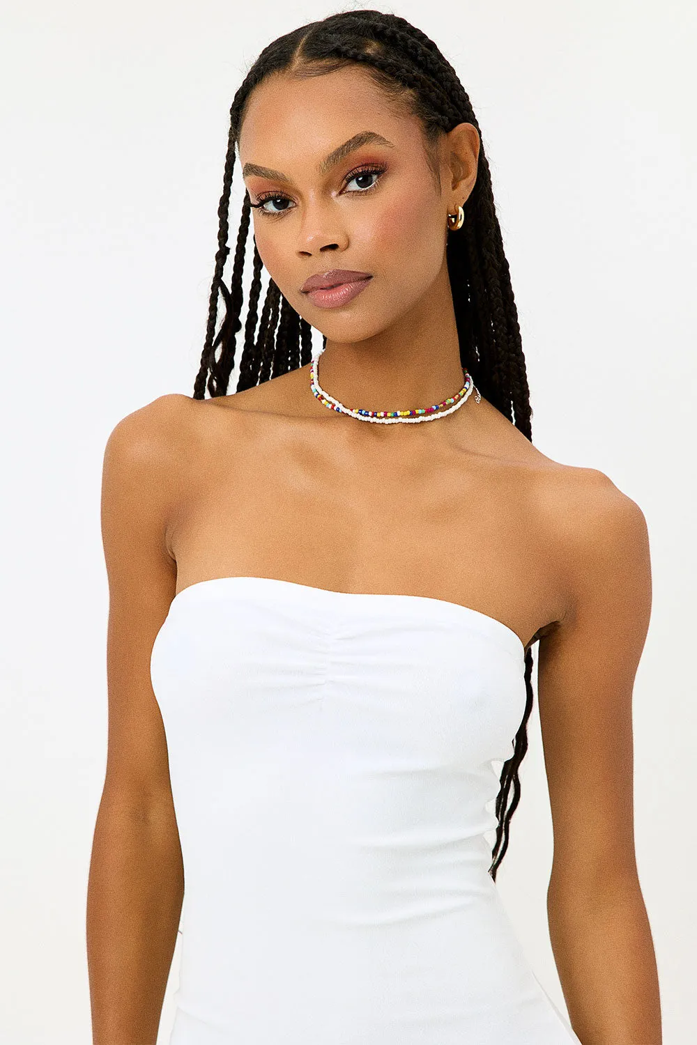 Palmer Terry Strapless Tube Dress - White sold by Frankie's Bikinis product image thumbnail 4
