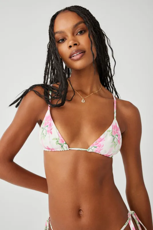 Lumia Floral Triangle Bikini Top - Tiger Lily sold by Frankie's Bikinis