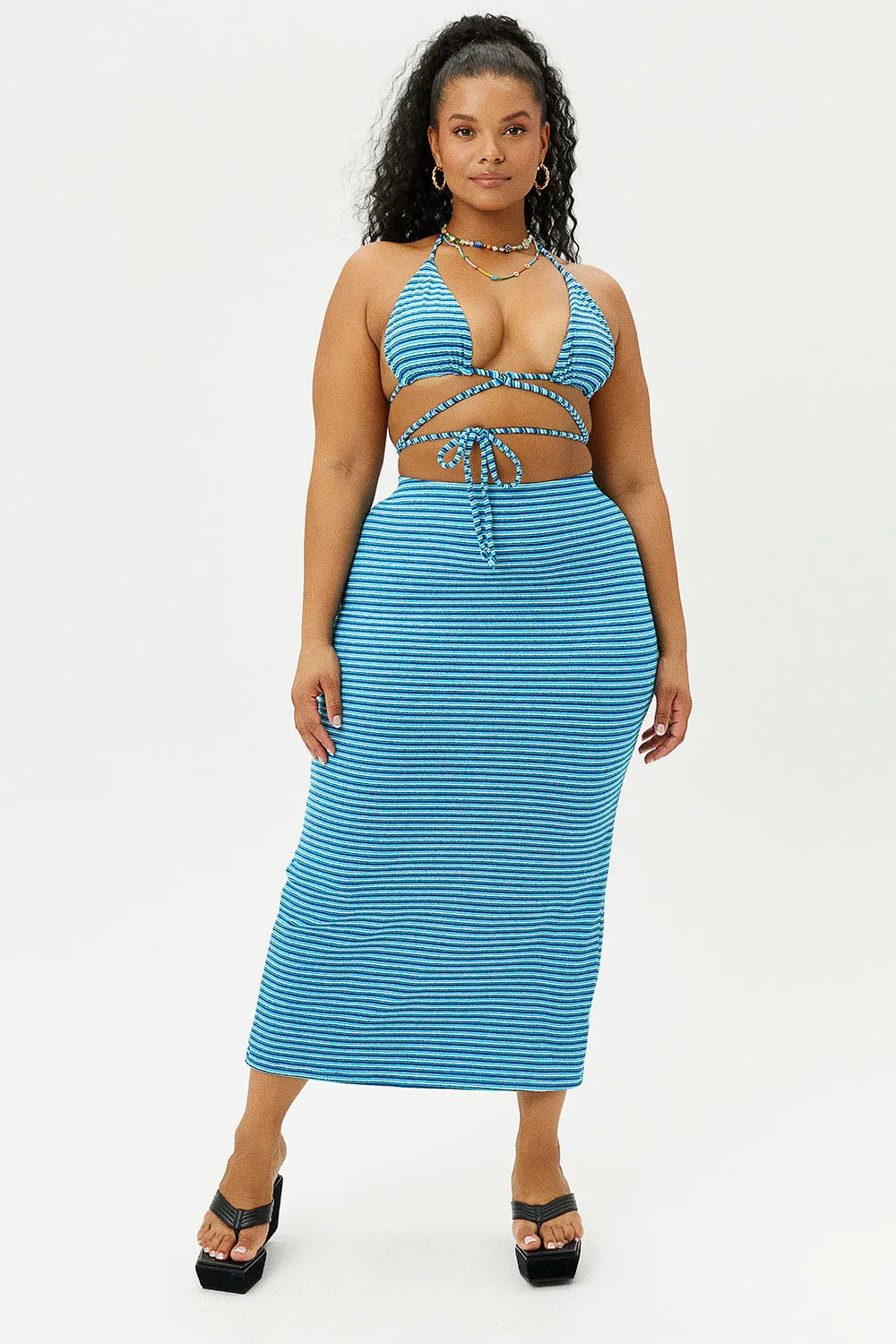 Opal Terry Skirt - Positano Stripe sold by Frankie's Bikinis product image thumbnail 2