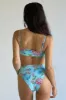 Jenna Floral High Waist Bikini Bottom - Blue Daiquiri sold by Frankie's Bikinis