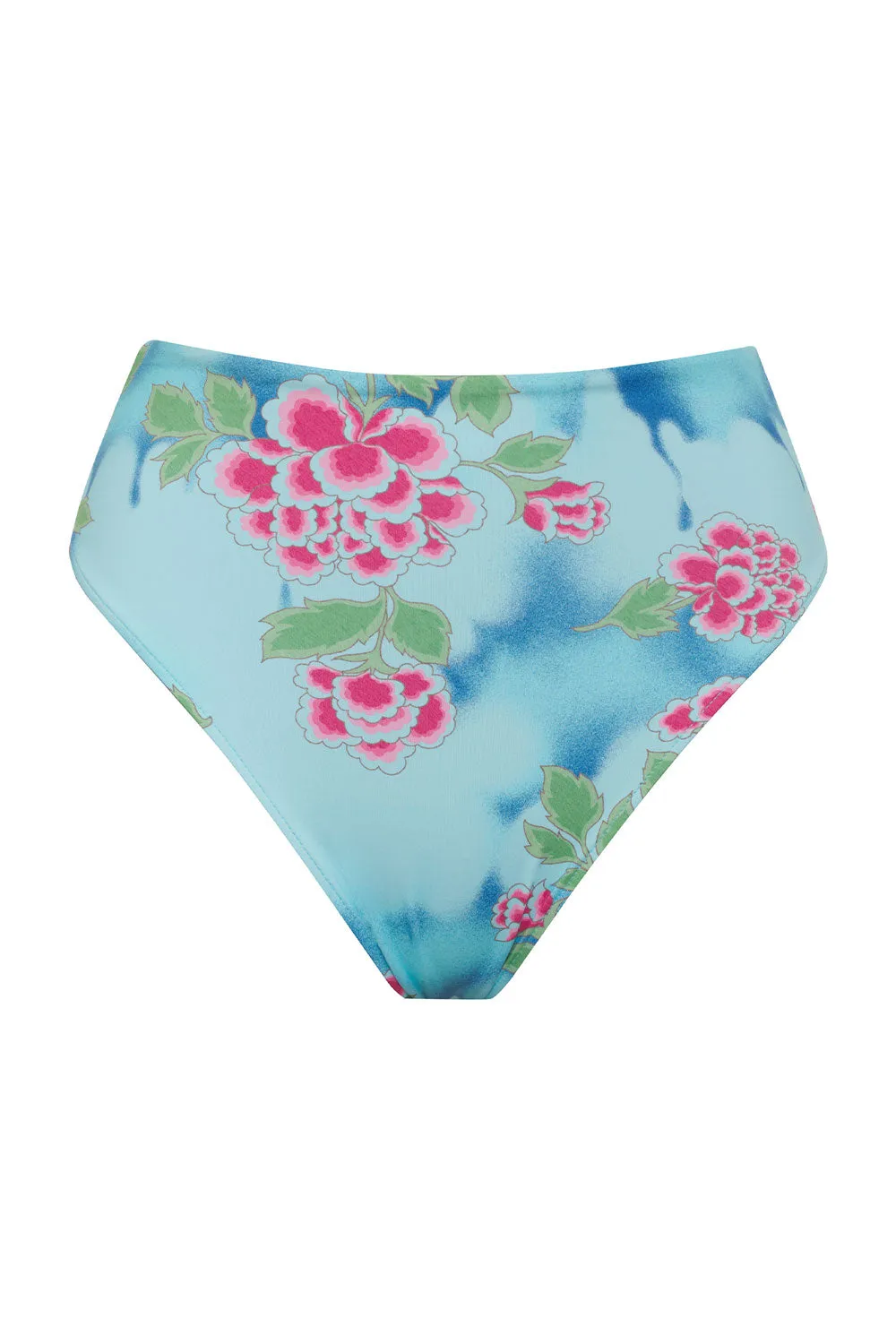 Jenna Floral High Waist Bikini Bottom - Blue Daiquiri sold by Frankie's Bikinis product image thumbnail 5