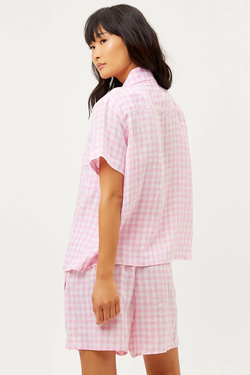 Lou Button Up Top - Pink Picnic sold by Frankie's Bikinis product image thumbnail 2