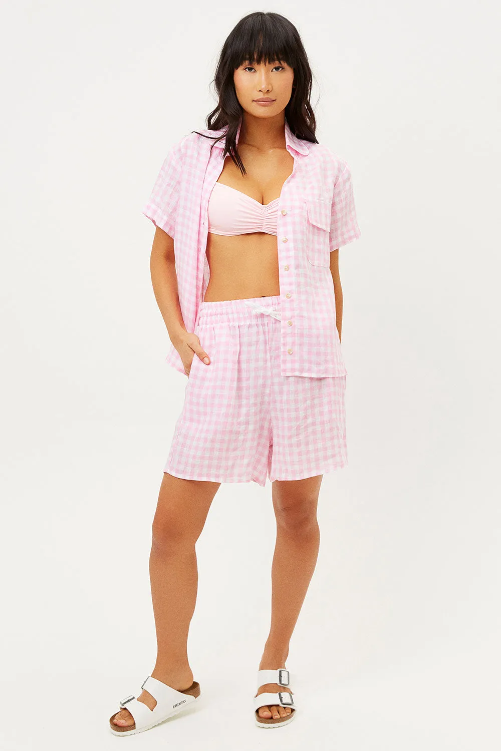 Lou Button Up Top - Pink Picnic sold by Frankie's Bikinis product image thumbnail 5