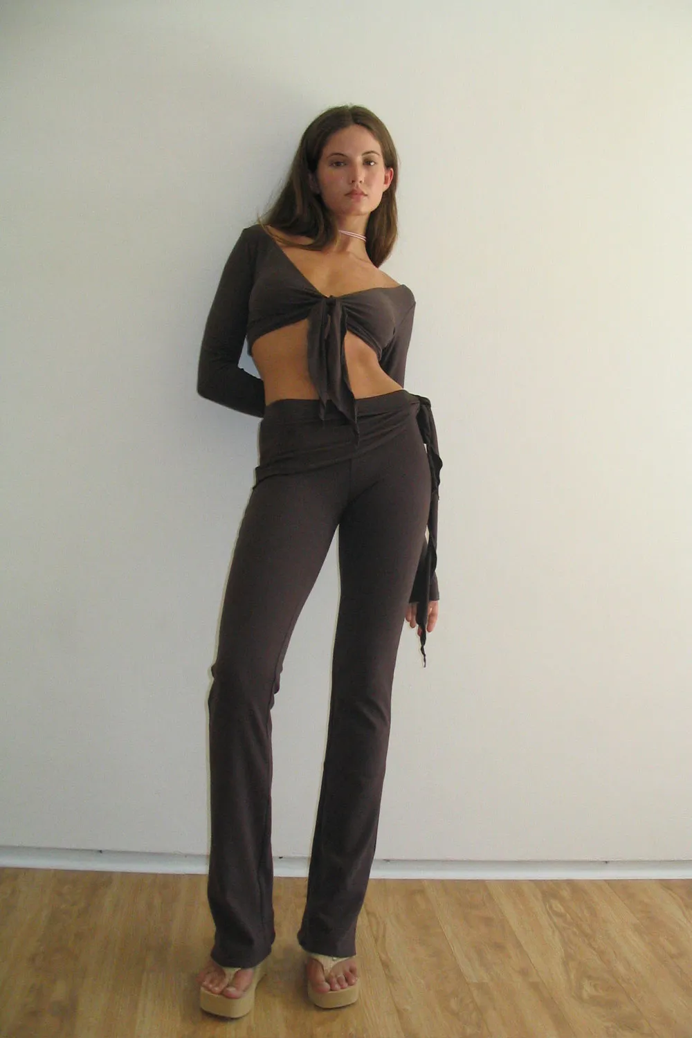 Astrid Mini Long Sleeve Crop Top - Creme Brulee sold by Frankie's Bikinis product image thumbnail 5