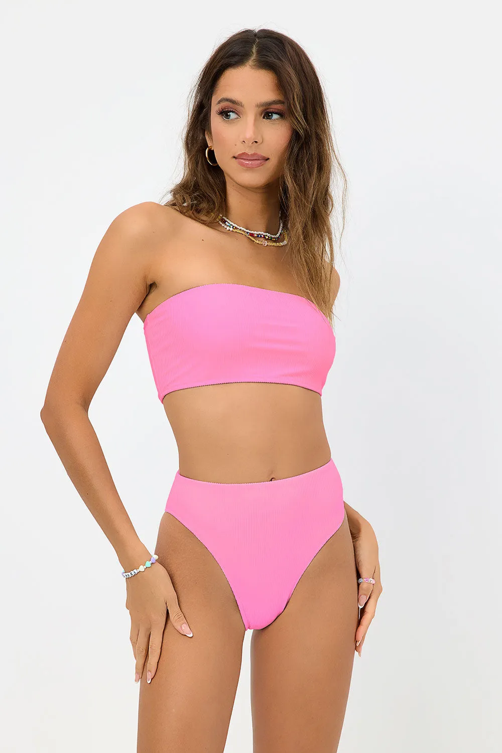 Jenna Ribbed High Waist Bikini Bottom - Cherub sold by Frankie's Bikinis product image thumbnail 3