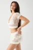Adaline Crochet Cropped Shirt - White sold by Frankie's Bikinis