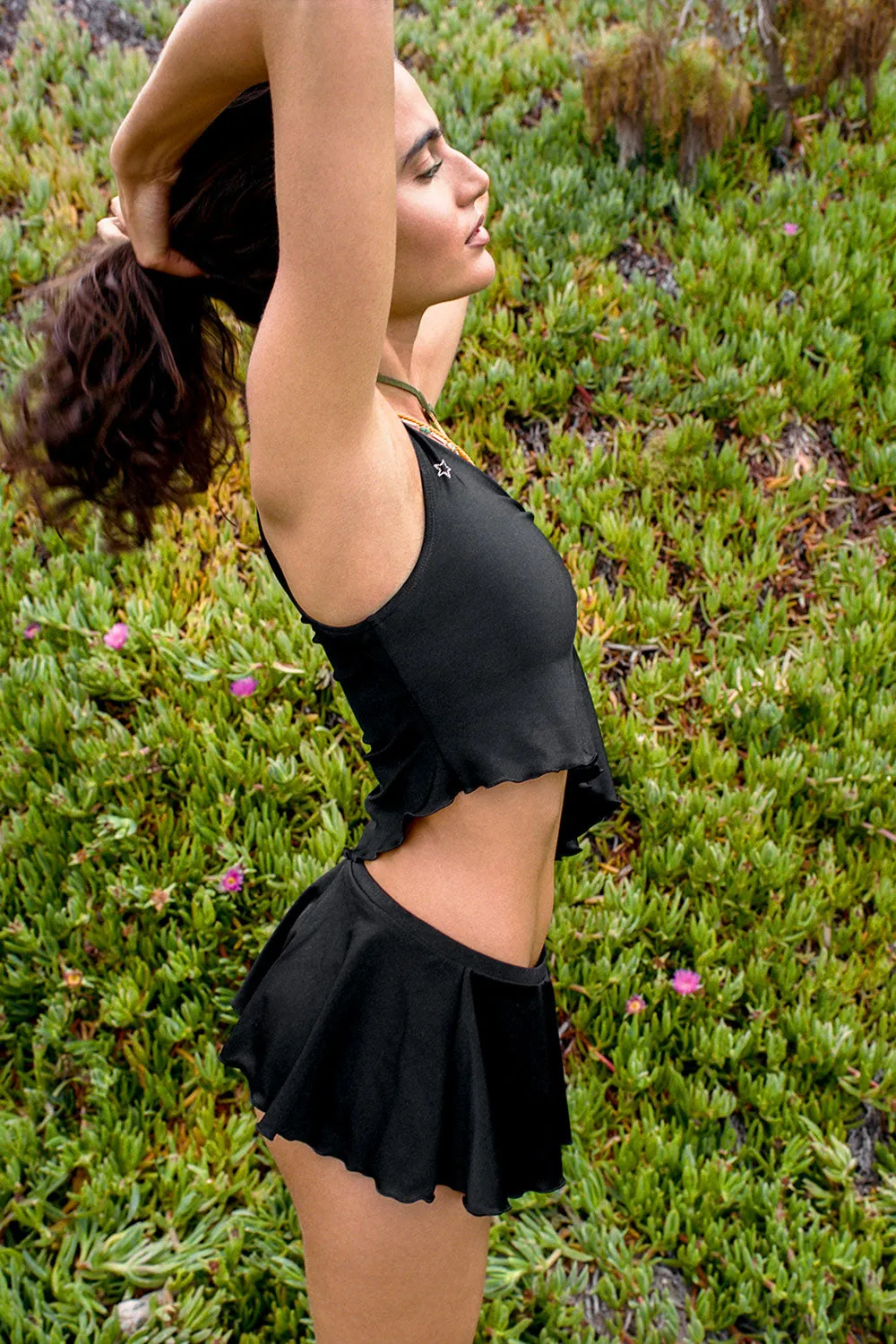 Izabella Shine Swim Skirt Bikini Bottom - Black sold by Frankie's Bikinis product image thumbnail 4