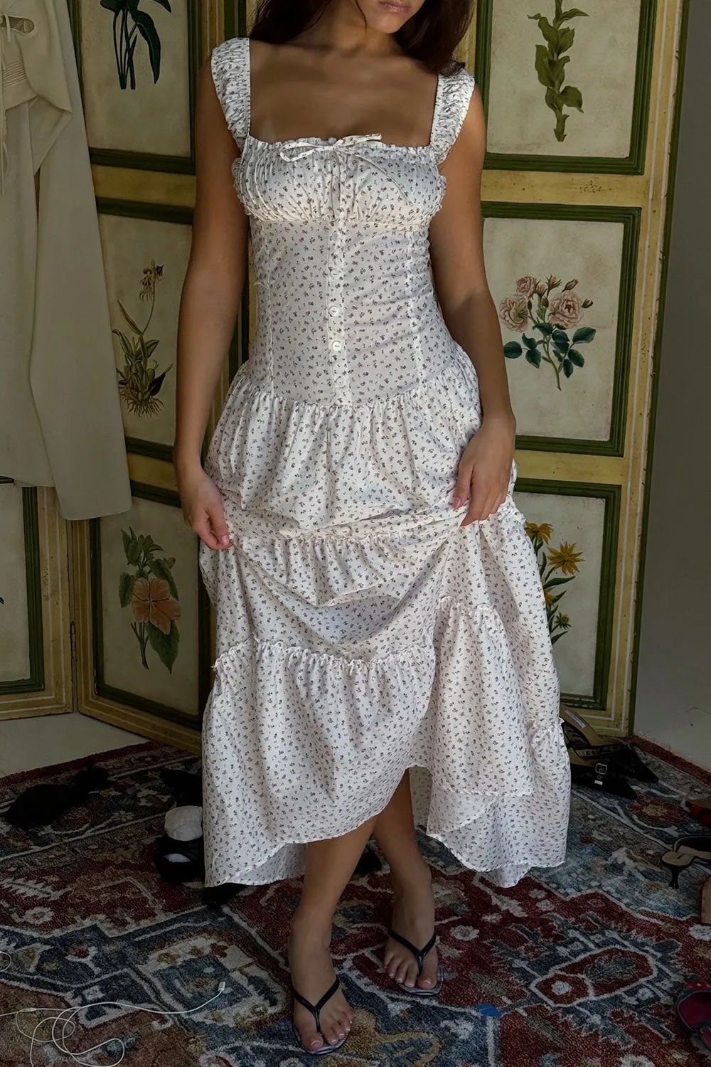 Christabelle Floral Ruffle Maxi Dress - Tea Party sold by Frankie's Bikinis product image thumbnail 2