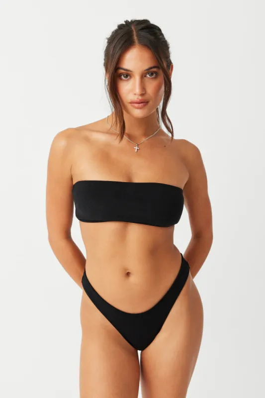 Jada Terry Bandeau Bikini Top - Black sold by Frankie's Bikinis