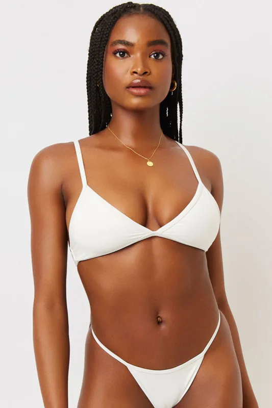 Binx Triangle Bikini Top - White sold by Frankie's Bikinis