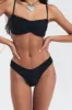 Enzo Ribbed Cheeky Bikini Bottom - Midnight sold by Frankie's Bikinis