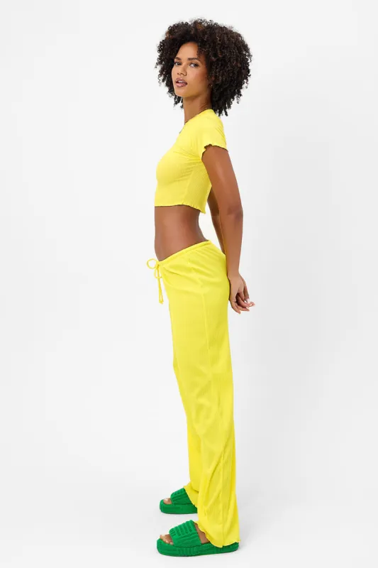 Michelle Low Rise Wide Leg Pants - Pina Colada sold by Frankie's Bikinis