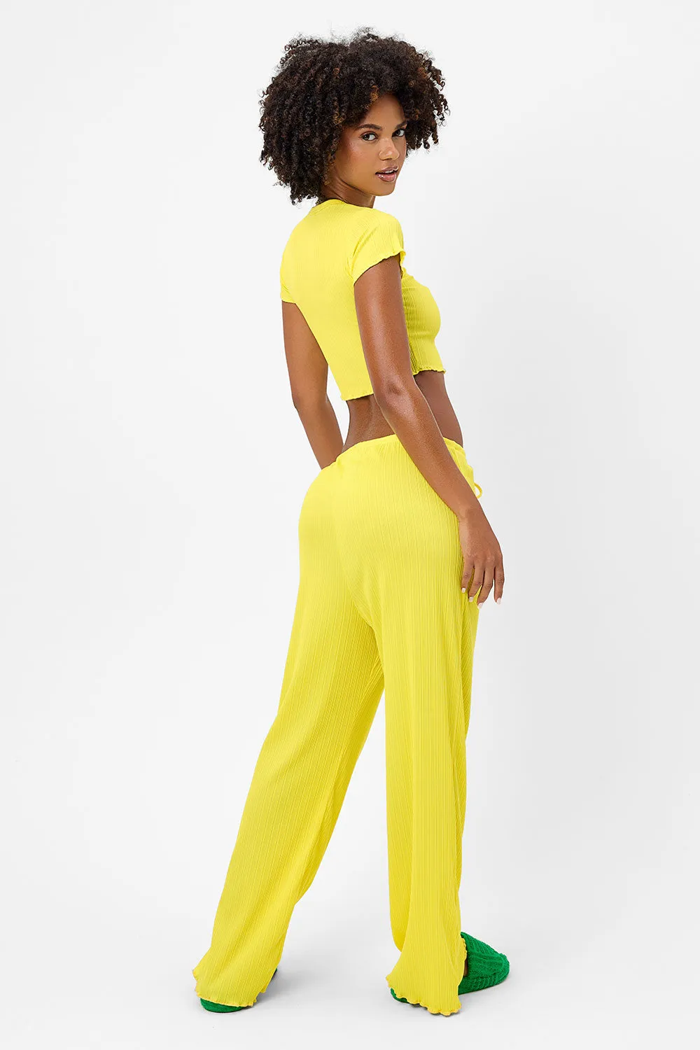 Michelle Low Rise Wide Leg Pants - Pina Colada sold by Frankie's Bikinis product image thumbnail 2