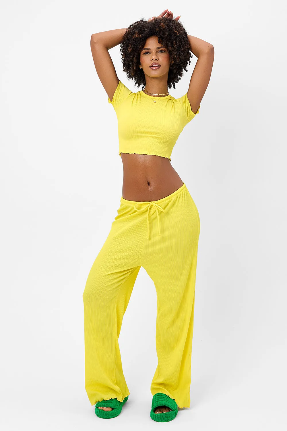 Michelle Low Rise Wide Leg Pants - Pina Colada sold by Frankie's Bikinis product image thumbnail 3
