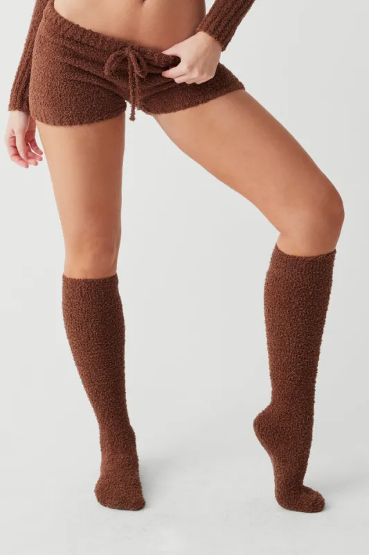 Cuddle Fuzzy High Socks - Chocolate Lily sold by Frankie's Bikinis