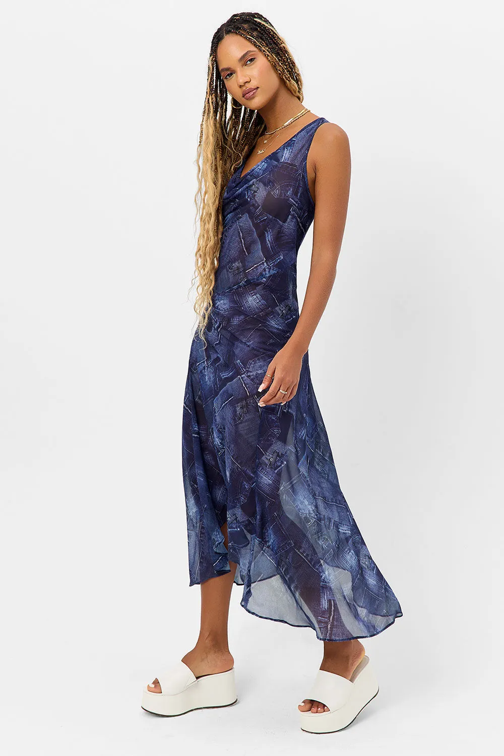 Molly Midi Dress - Blue Jean sold by Frankie's Bikinis product image thumbnail 3