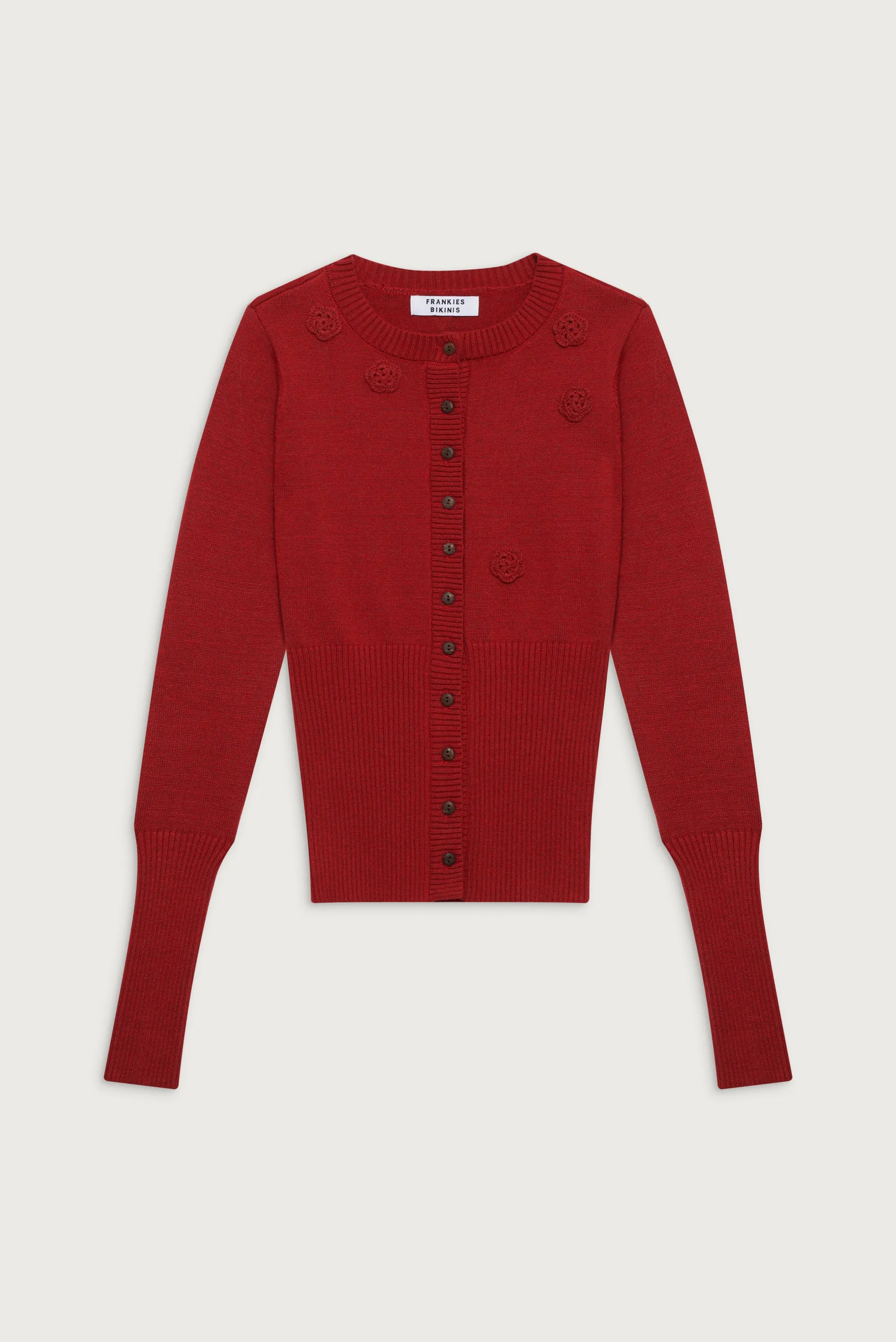 Lenon Cloud Knit Button Up Cardigan - Red Velvet sold by Frankie's Bikinis product image thumbnail 2