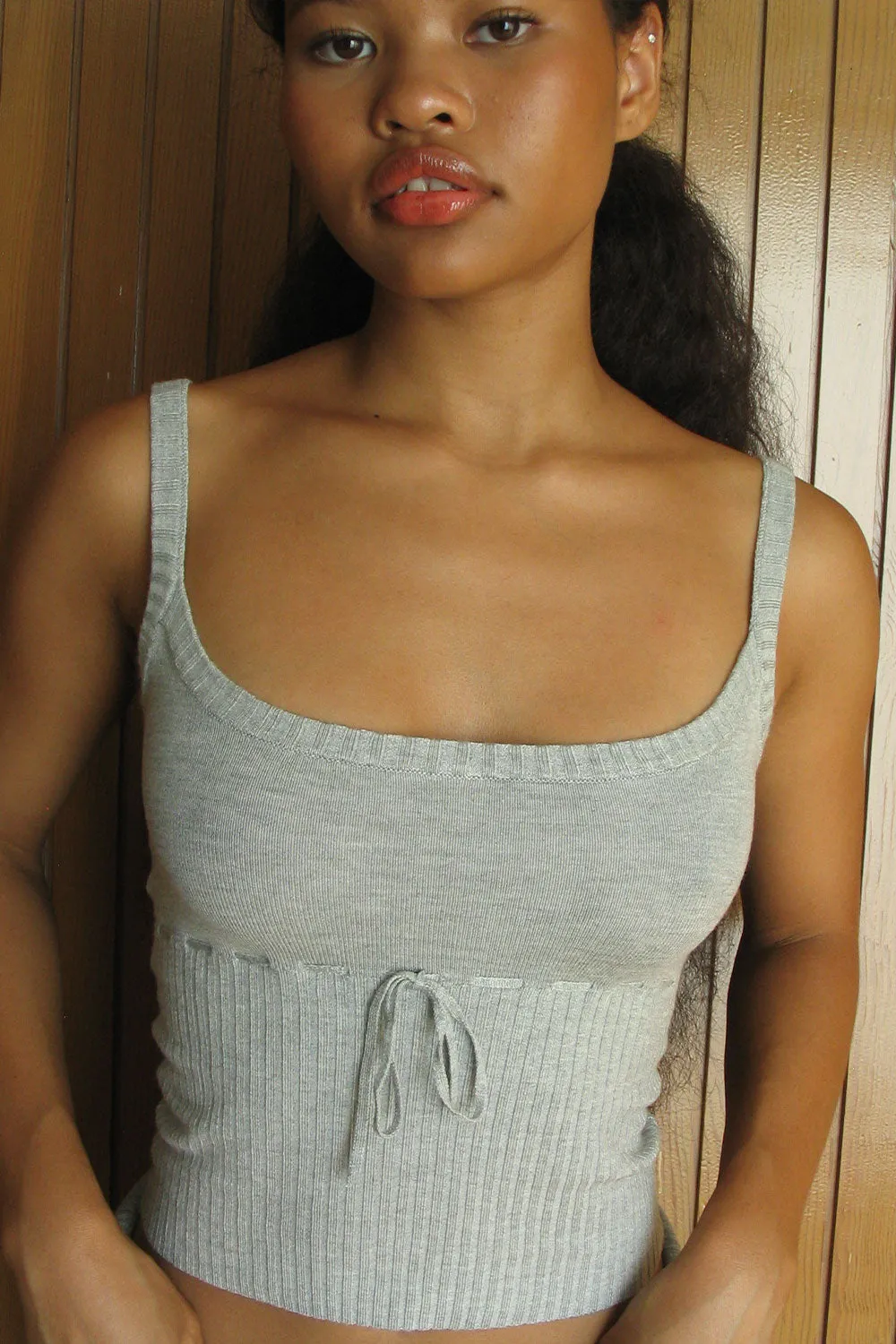 Estelle Lightweight Knit Tank - Heather Grey sold by Frankie's Bikinis