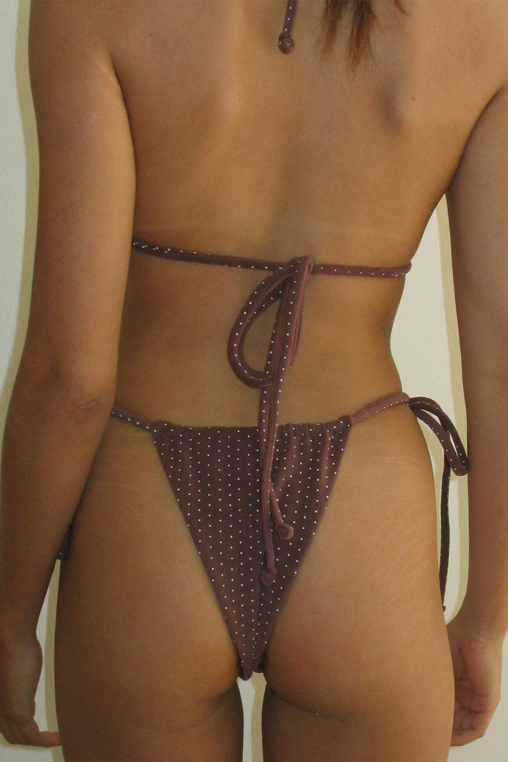 Tia Terry String Bikini Bottom - Chocolate sold by Frankie's Bikinis product image thumbnail 2