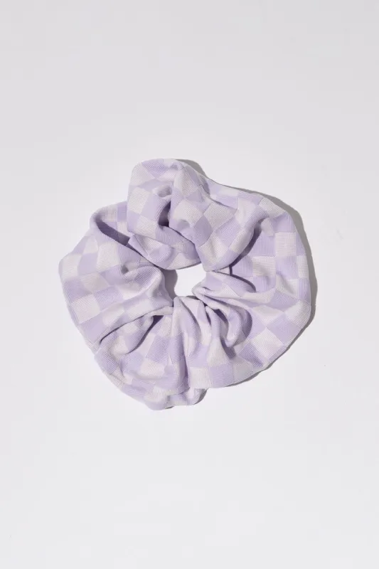Katy Checkered Scrunchie - Purple Check sold by Frankie's Bikinis