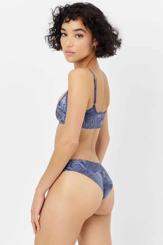 Dawson Cheeky Bikini Bottom - Blue Jean sold by Frankie's Bikinis