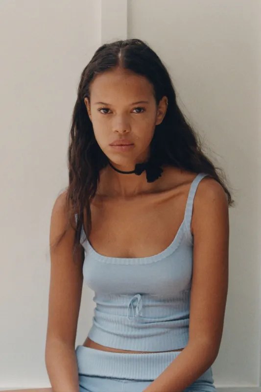 Estelle Lightweight Knit Tank - Cornflower sold by Frankie's Bikinis