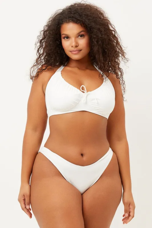 Bernie Halter Scoop Bikini Top - White - Extended sold by Frankie's Bikinis