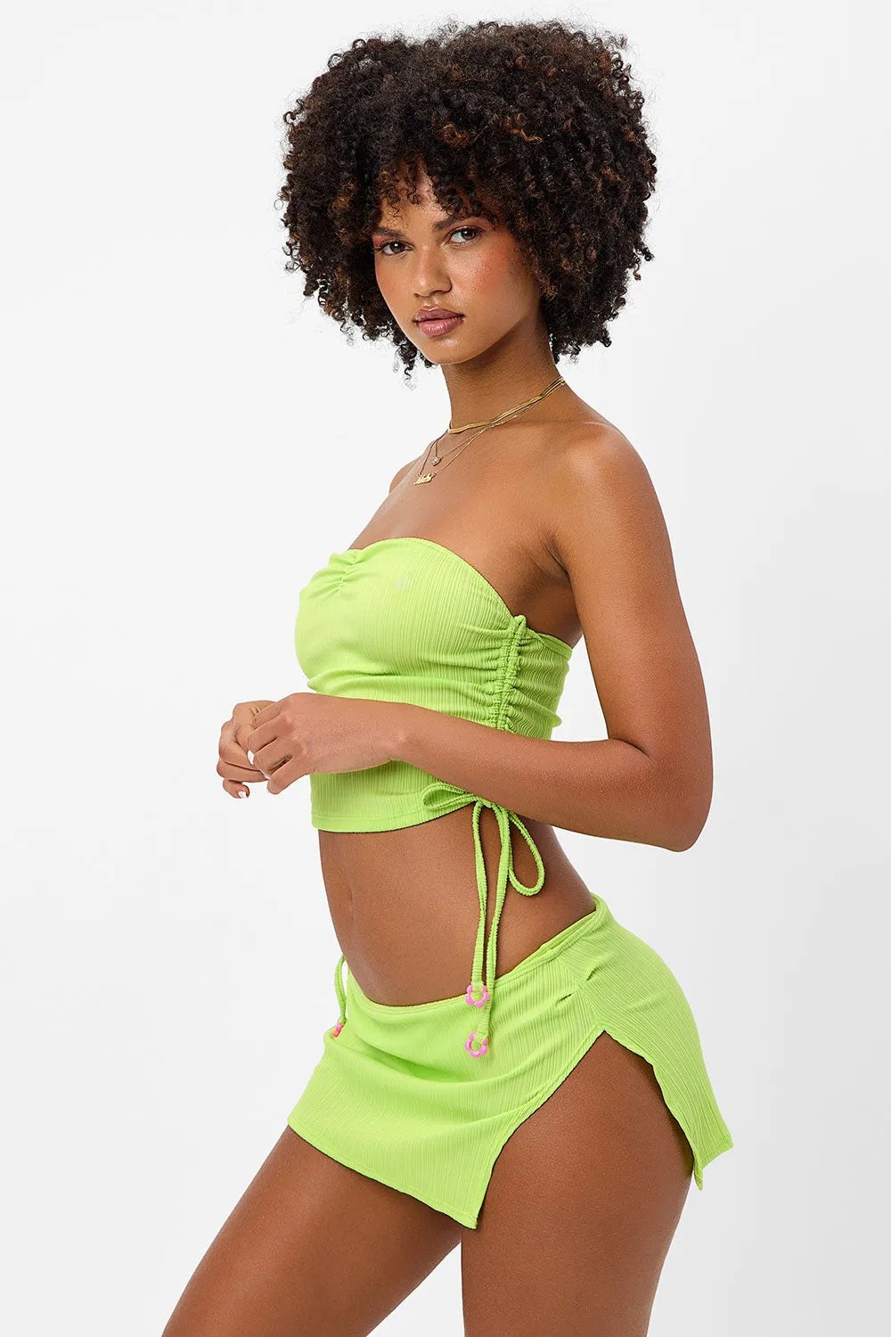Marty Plissé Swim Skirt Bikini Bottom - Kiwi sold by Frankie's Bikinis product image thumbnail 2
