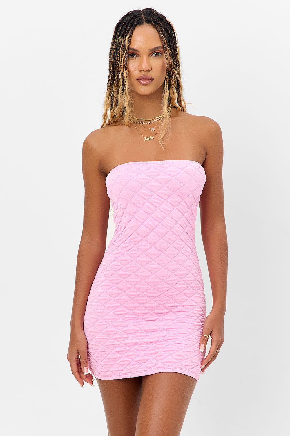Taylor Strapless Tube Dress - Baby Pink sold by Frankie's Bikinis product image thumbnail 4