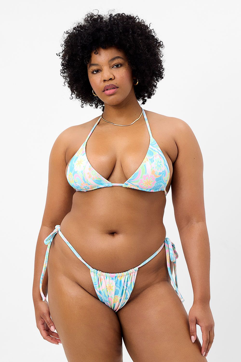 Tia Terry Triangle Bikini Top - Sunshower - Extended sold by Frankie's Bikinis