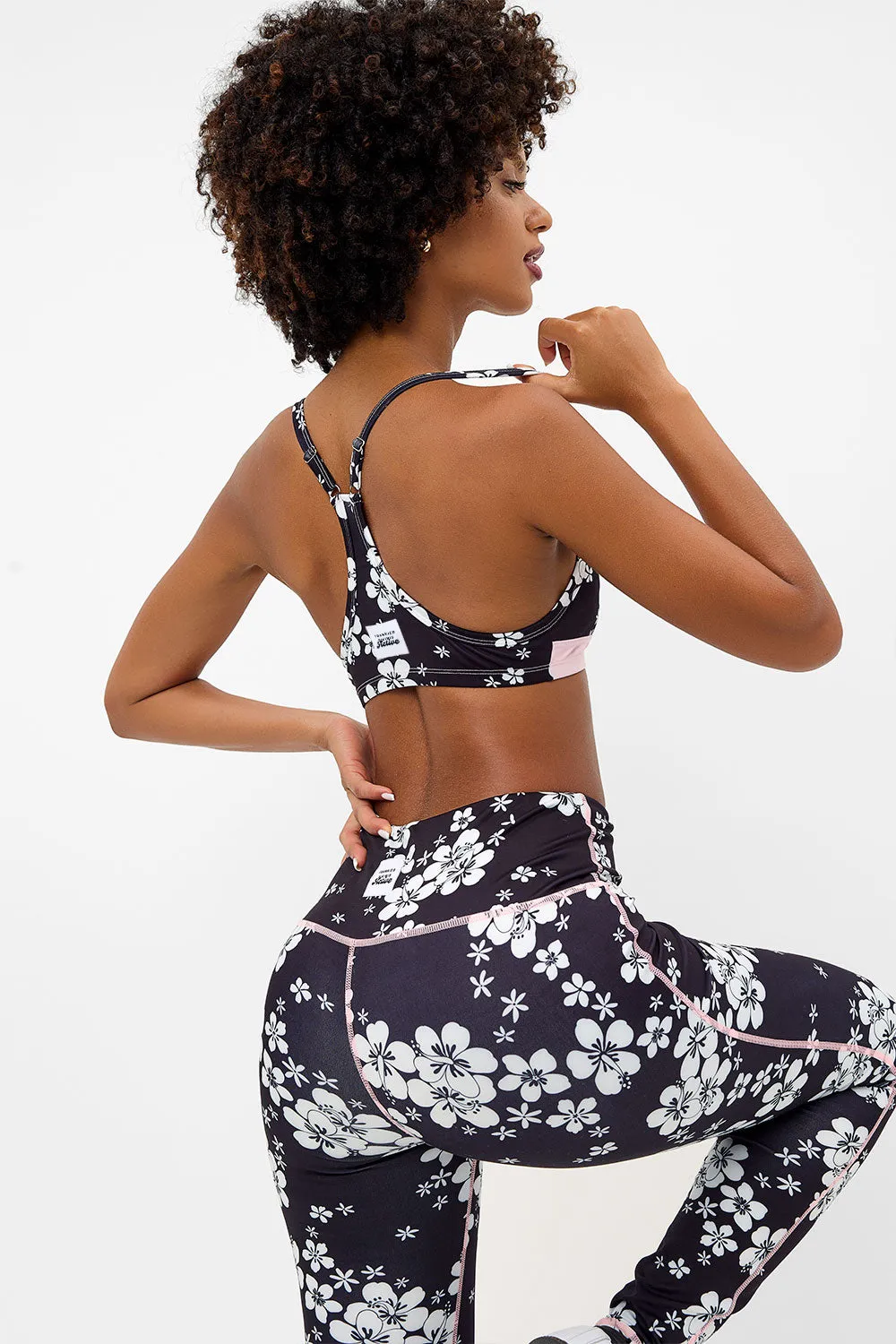 Billie Racerback Floral Sports Bra - Plush Plumeria sold by Frankie's Bikinis product image thumbnail 4