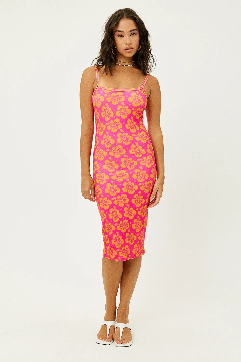 Quinn Terry Floral Dress - Hibiscus Honey sold by Frankie's Bikinis