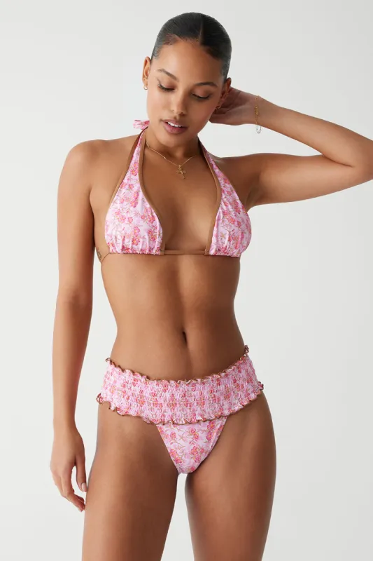 Diana Floral Halter Bikini Top - Watercolor Hibiscus sold by Frankie's Bikinis