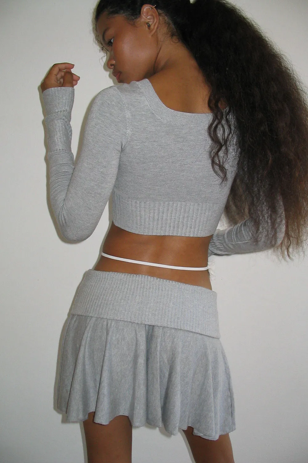 Claude Lightweight Knit Mini Skirt - Heather Grey sold by Frankie's Bikinis product image thumbnail 4