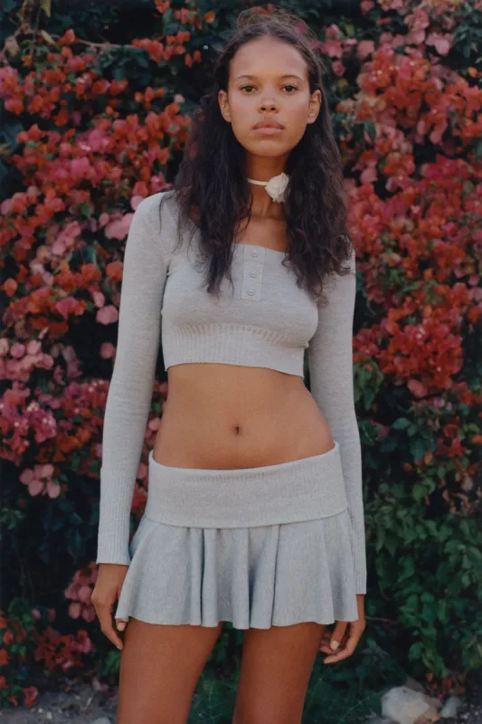 Claude Lightweight Knit Mini Skirt - Heather Grey sold by Frankie's Bikinis